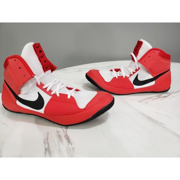 Nike Fury Combat Red White Black Wrestling Shoes boxing Mens AO2416-601 Size 11 - Picture 1 of 7